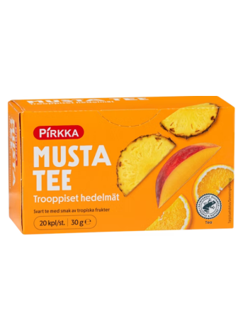 Чай черный с тропическими фруктами Pirkka musta tee trooppiset 20x1,5 г