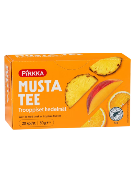 Чай черный с тропическими фруктами Pirkka musta tee trooppiset 20x1,5 г