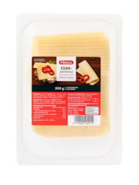 Сыр Эдам без лактозы Pirkka Edam 300г в нарезке