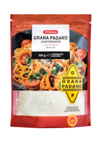 Сыр тертый Грана Падано Pirkka Grana Padano juustoraaste 100 г без лактозы