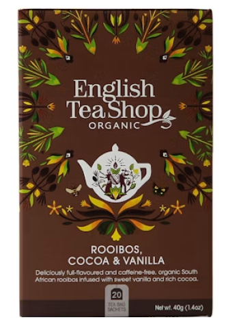 Органический чай с ройбушем Englis Tea Shop rooibos 20 шт со вкусом какао-ваниль