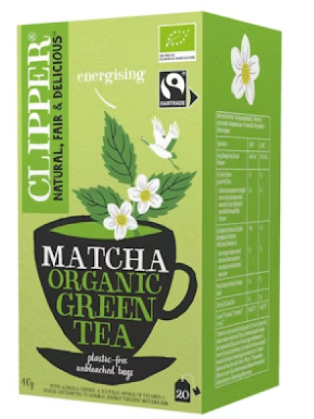 Зеленый органический чай матча Clipper matcha 20шт /40 г