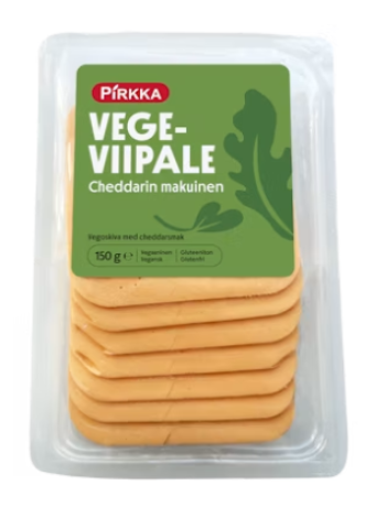 Сыр чеддар для веганов Pirkka cheddar vegeviipale 150 г в нарезке