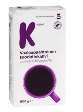 Кофе молотый K-Menu vaaleapaahtoinen kahvi 500 г светлой обжарки