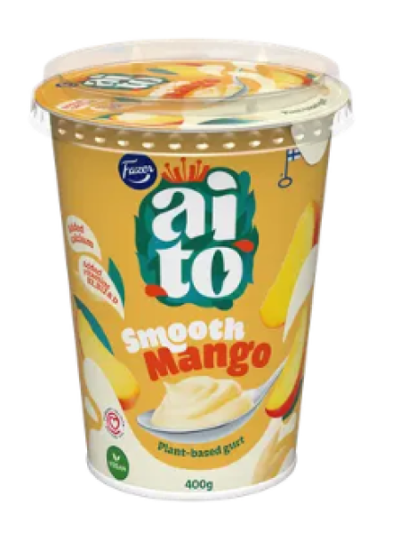 Овсяный йогурт Fazer Aito Kasvipohjainen Gurtti Mango 400 г со вкусом манго