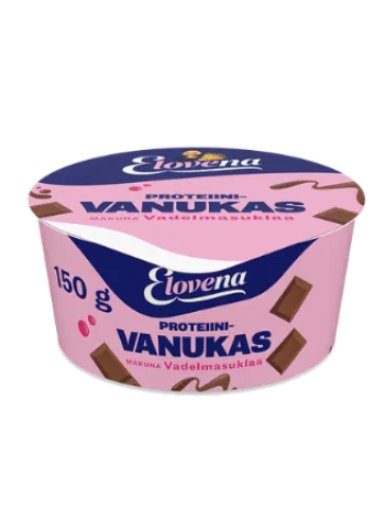 Протеиновый пудинг Elovena vadelmasuklaa 150 г малина шоколад