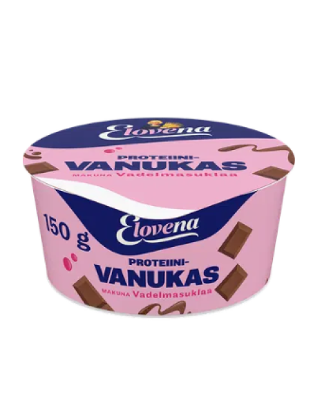 Протеиновый пудинг Elovena vadelmasuklaa 150 г малина шоколад
