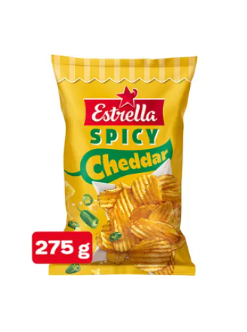 Чипсы картофельные со вкусом чеддера Estrella Spicy Cheddar 275 г  НОВИНКА
