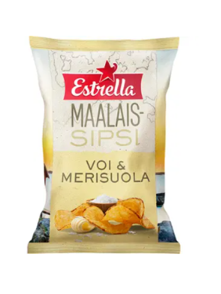 Картофельные чипсы  Estrella Country Chips 180 г с маслом и морской солью 
