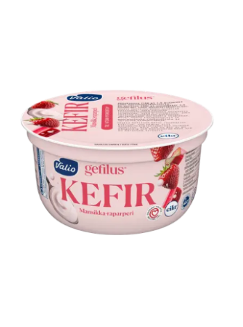Кефир без лактозы Valio Gefilus 150 г со вкусом клубники и ревеня