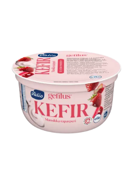 Кефир без лактозы Valio Gefilus 150 г со вкусом клубники и ревеня 