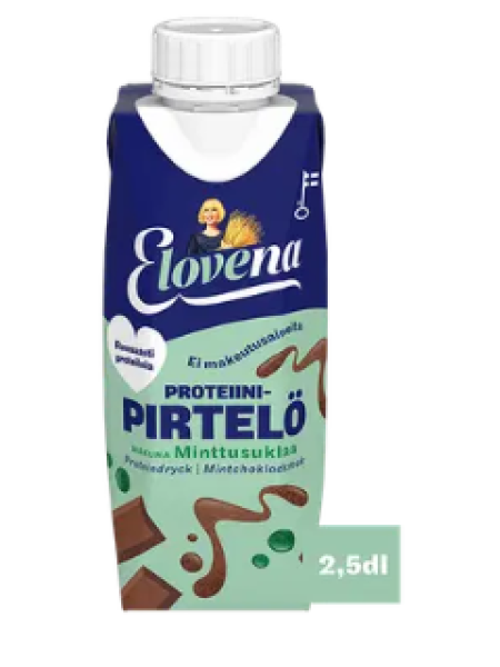 Мятно-шоколадный протеиновый коктейль Elovena minttusuklaa proteiinipirtelö 2, 5 дл
