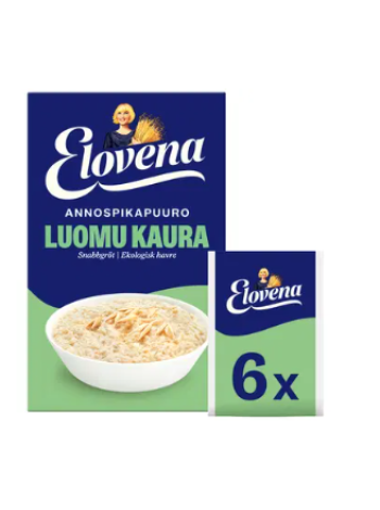 Органическая овсяная каша быстрого приготовления Elovena luomu kaura 210 г