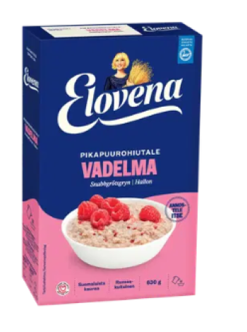 Каша овсяная быстрого приготовления Elovena vadelma pikapuurohiutale 630 г