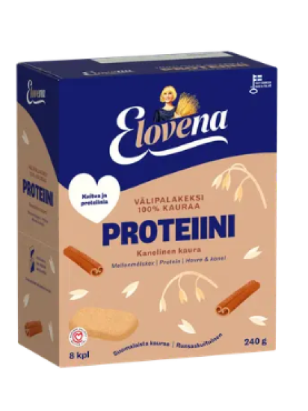 Протеиновые цельнозерновые снеки Elovena  proteiini 8х30 г