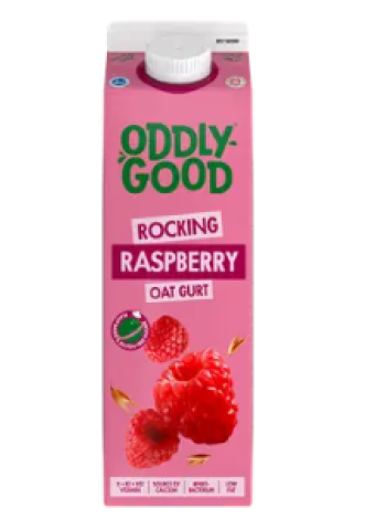 Овсяный йогурт без глютена Oddlygood vadelma 1 кг малина 