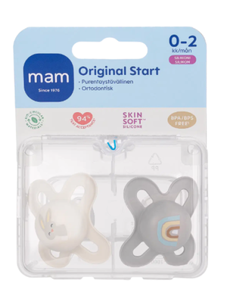 Набор силиконовых сосок MAM Start Silk 2 шт от 0 до 2 месяцев