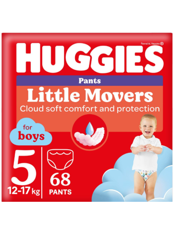 Подгузники-трусики Huggies Little Movers Pants для мальчиков, размер 5 12-17 кг 68 шт