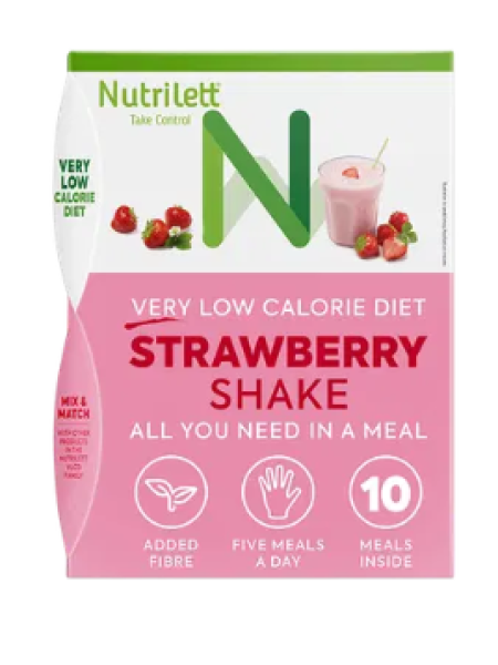 Клубничный коктейль для контроля веса Nutrilett VLCD Strawberry Shake 10 х 35 г