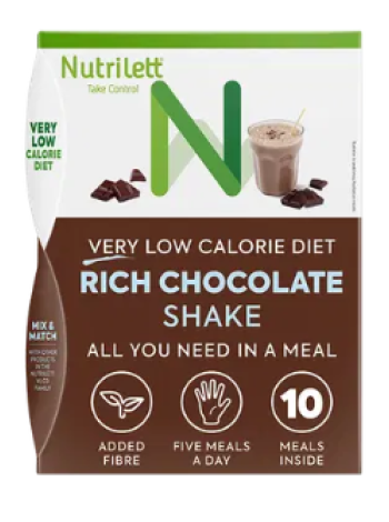 Шоколадный коктейль для контроля веса Nutrilett VLCD Rich Chocolate Flavoured Shake 10 х 35 г