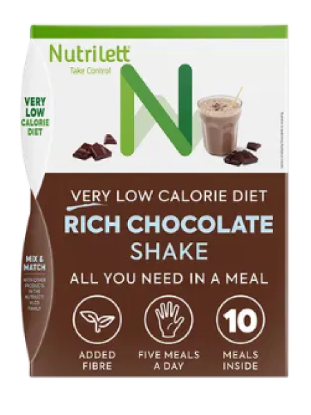Шоколадный коктейль для контроля веса Nutrilett VLCD Rich Chocolate Flavoured Shake 10 х 35 г