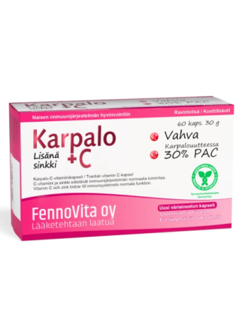 Витамин С и цинк  Fennovita Karpalo + C 30г 60таб 