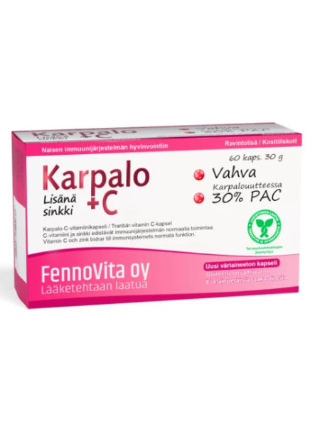 Витамин С и цинк  Fennovita Karpalo + C 30г 60таб 