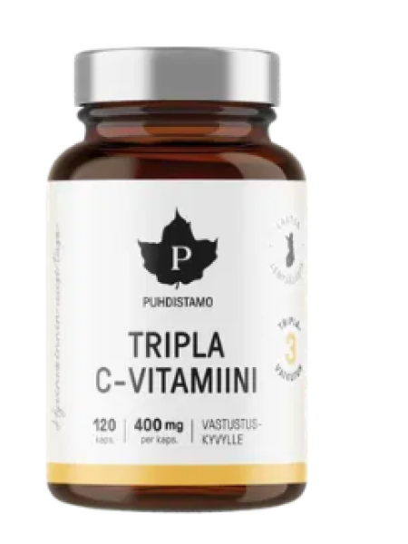Витамины Puhdistamo Tripla C-vitamiini 400 мг 120 капсул
