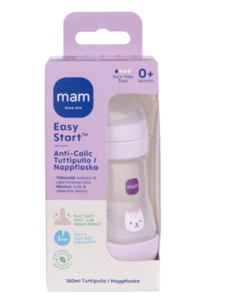 Детская бутылочка MAM Easy Start с антиколиками 160 мл