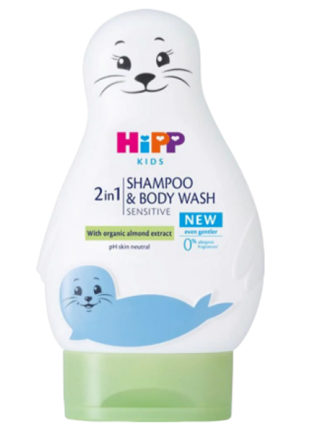 Шампунь и гель для душа Hipp Baby Care 2in1 Shampoo & Body Wash Sensitive 200 мл для детей 