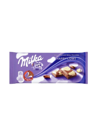 Шоколад молочный Milka 100 г с альпийским молоком и белым шоколадом 