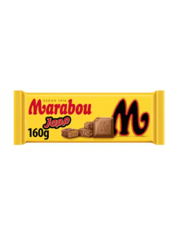 Шоколадная плитка Marabou Japp 160 г с кусочками шоколадного батончика Japp
