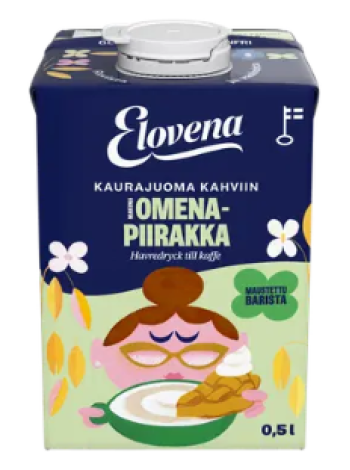 Овсяный напиток для кофе со вкусом яблочного пирога Elovena omenapiirakka 0,5 л