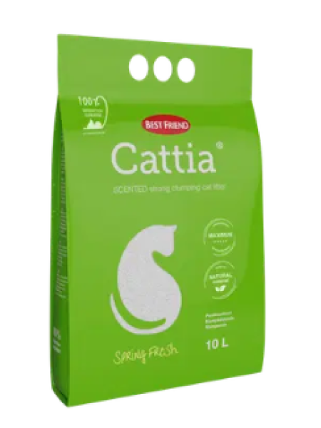 Комкующийся белый наполнитель для кошачьего туалета Best Friend Cattia Spring Fresh 10 л