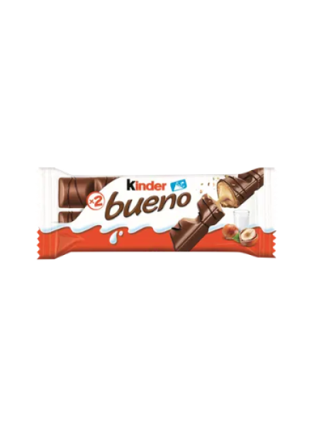 Вафли из молочного шоколада Kinder Bueno 43 г с начинкой из молочного ореха 