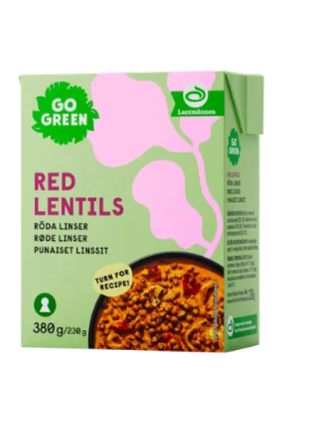 Красная чечевица в рассоле GoGreen GoGreen Punaiset Linssit 380г