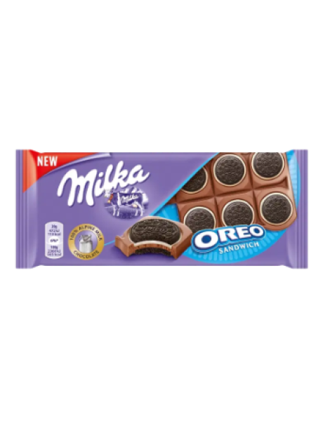Молочный шоколад Milka с печеньем Oreo 92 г