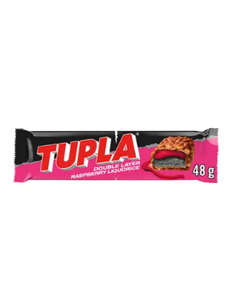 Двухслойный шоколадный батончик с малиной и лакрицей Tupla Double Layer Raspberry Liquorice 48 г