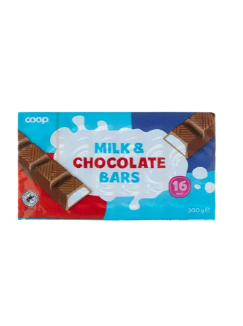 Молочный шоколад с кремовой начинкой Coop milkkispatukat 200 г 16 шт