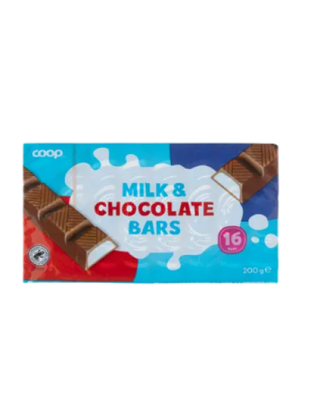 Молочный шоколад с кремовой начинкой Coop milkkispatukat 200 г 16 шт