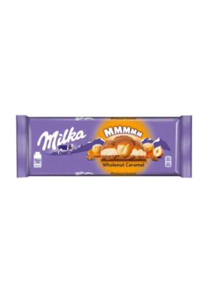 Шоколад молочный с целым лесным орехом и карамельной начинкой Milka Toffee 300 г