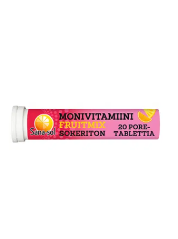 Шипучие витамины Sana-sol Multivitamin Fruitmix 20шт без сахара с фруктовым вкусом