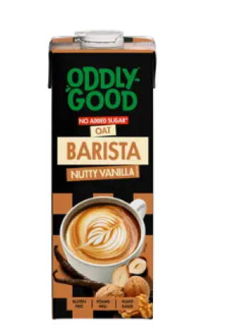 Овсяный напиток Oddlygood Barista UHT 1л орехово-ванильный вкусом без добавления сахара