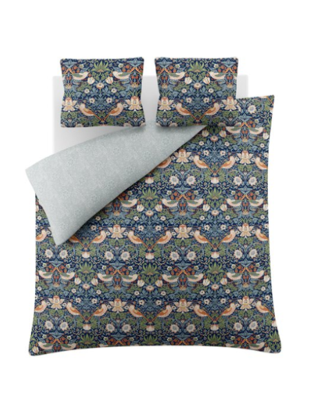 Комплект постельного белья из атласа «Клубничный вор» William Morris At Home Strawberry Thief 