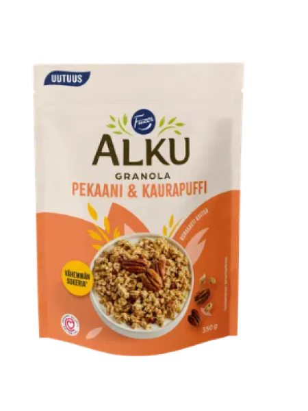 Мюсли гранола Fazer Alku Pekaani & kaurapuffi granola 350 г с пеканом и овсяными хлопьями  
