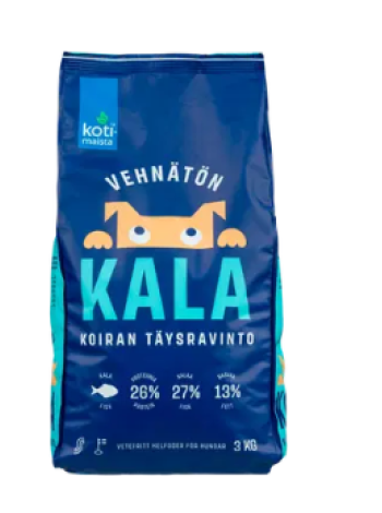 Сухой корм с рыбой безглютеновый Kotimaista Vehnätön koiran täysravinto kala 3 кг