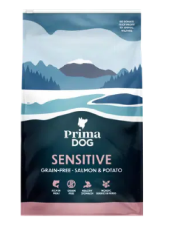 Беззерновой корм для взрослых собак с чувствительным желудком PrimaDog Salmon-Potato 3 кг