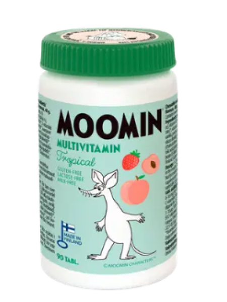 Жевательные мультивитамин для детей Moomin Monivitamiini tropical 90шт