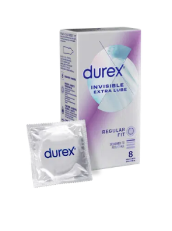 Презервативы Durex Invisible Extra Lube Regular Fit 8 шт 