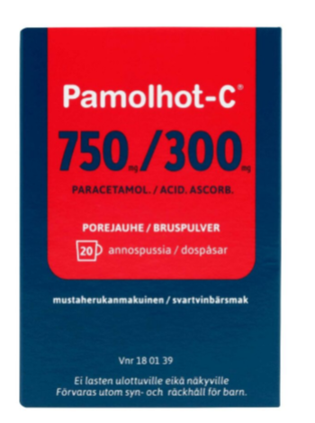 Препарат при простудных заболеваниях PAMOLHOT C 750/300 mg 20 шт